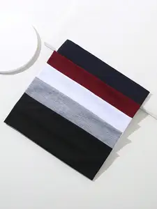 6 buah Unisex Sederhana Dasar Warna Solid Motif Macan Tutul Cuci Muka Bersepeda Lari Olahraga Yoga Santai Ikat Kepala Penyerap Keringat 10 desainer ikat kepala penjualan terbaik - №