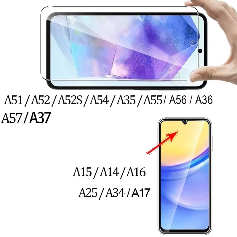 Protector de Pantalla 9H para Samsung A15 A16 A56 A36 A17 A14 A25 A24 A55 A53 A52 A57 A37 A34 A35 Vidrio Templado Samsung Galaxy A15 4