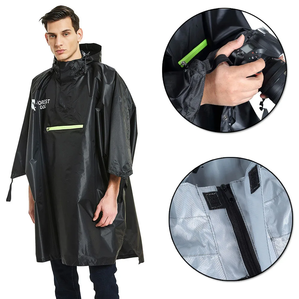 

‌Waterproof Rain Poncho for Cycling & Camping - 230T Durable TPU Coated Raincoat, Windproof Outdoor Gear for Hiking & Trekking