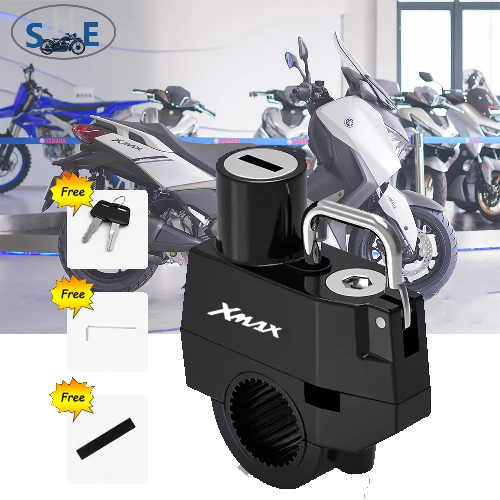 

Motorcycle Helmet Lock Anti-theft Security Safety For Handlebar Locking Cycling Equipment For YAMAHA XMAX X-MAX 125 250 300 400