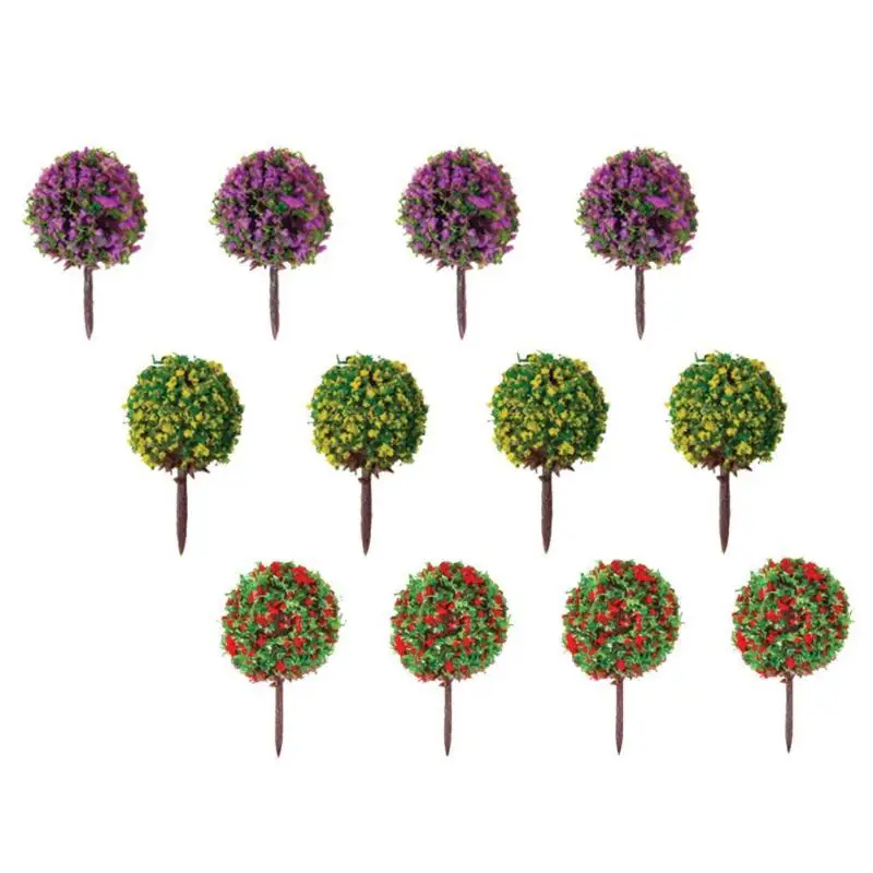 30Pcs/Lot Flower Trees Model Train Layout Trees Ball Shaped  Garden Park Scenery Landscape 1/100 Scale For Railway Road Kids Toy