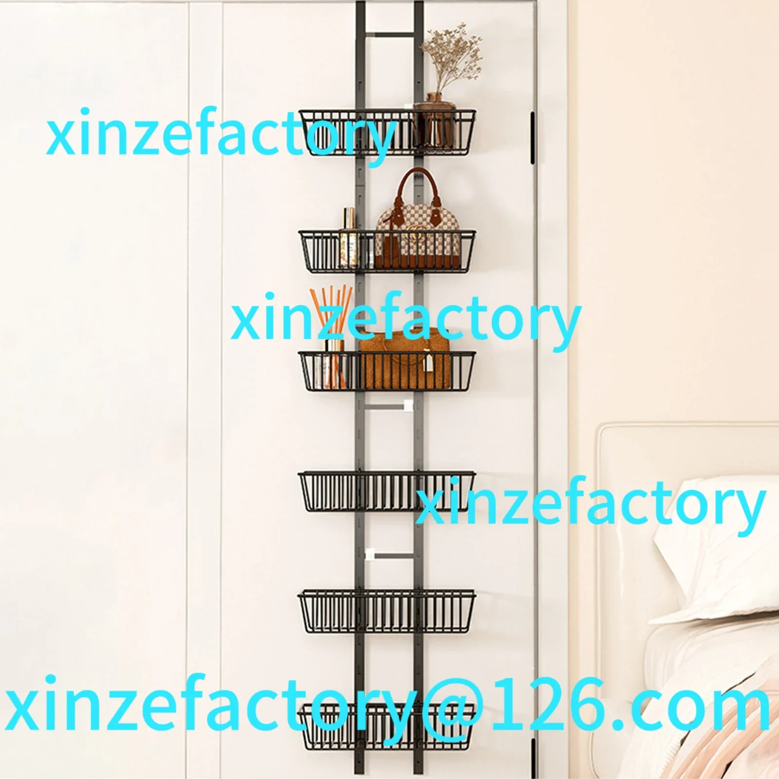

Customizable 1pc Hanging rack with multi-baskets,Multifuctional storage holder
