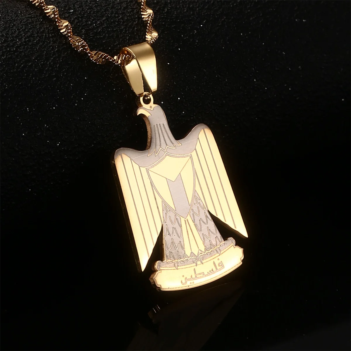 Palestine Pendant Necklace For Men Women Arabic African Stainless Steel Necklaces Amulet view 3
