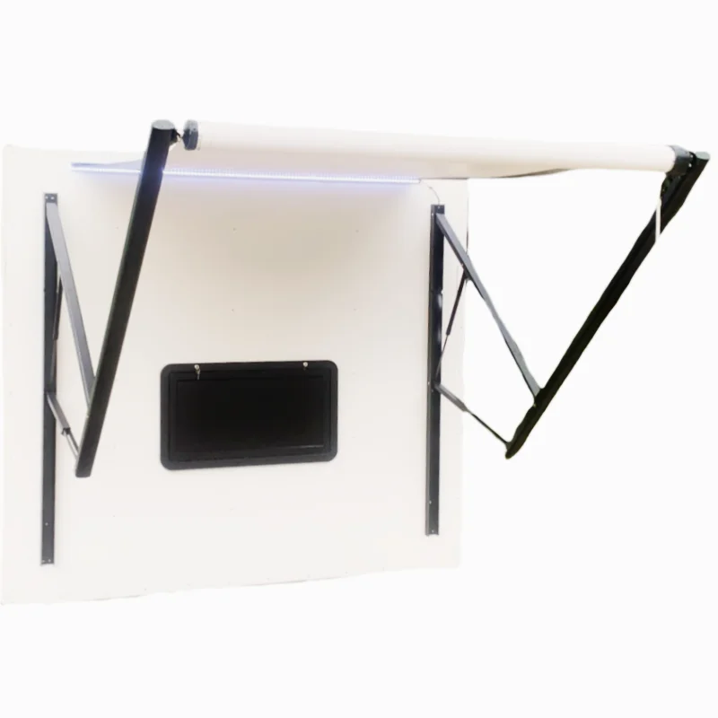 

Тентная палатка для дома на колесах 4,0x2,5 м, оснащенная светодиодными полосами и черной/белой рамой для кемпинга-каравана