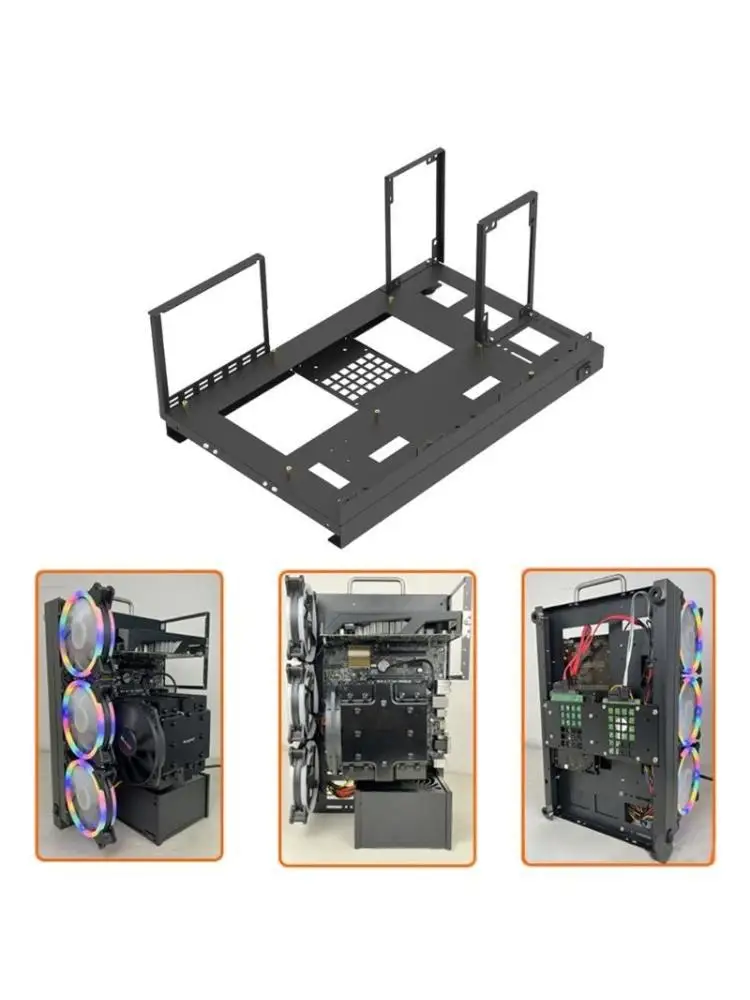 R53C Mining Rig Frame for GPU Aluminum Open Miner Mining Frame Rig Case Support Graphics Card Insulation for Bitcoin