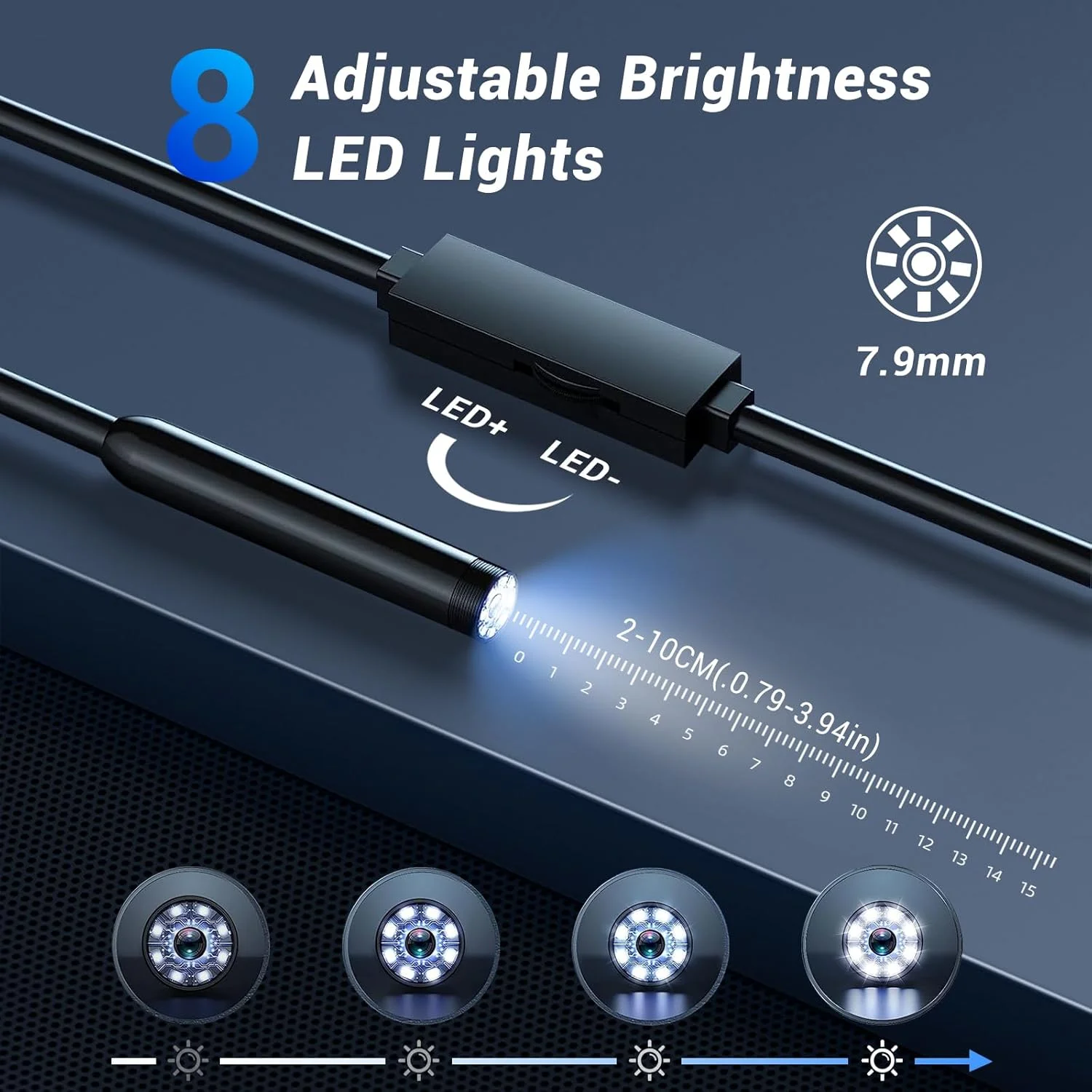 8MM 5MP Auto-Focus IP68 Waterproof Endoscope Sewer Channel Drain Piping Inspection Camera Industrial For Android High Quality 4k