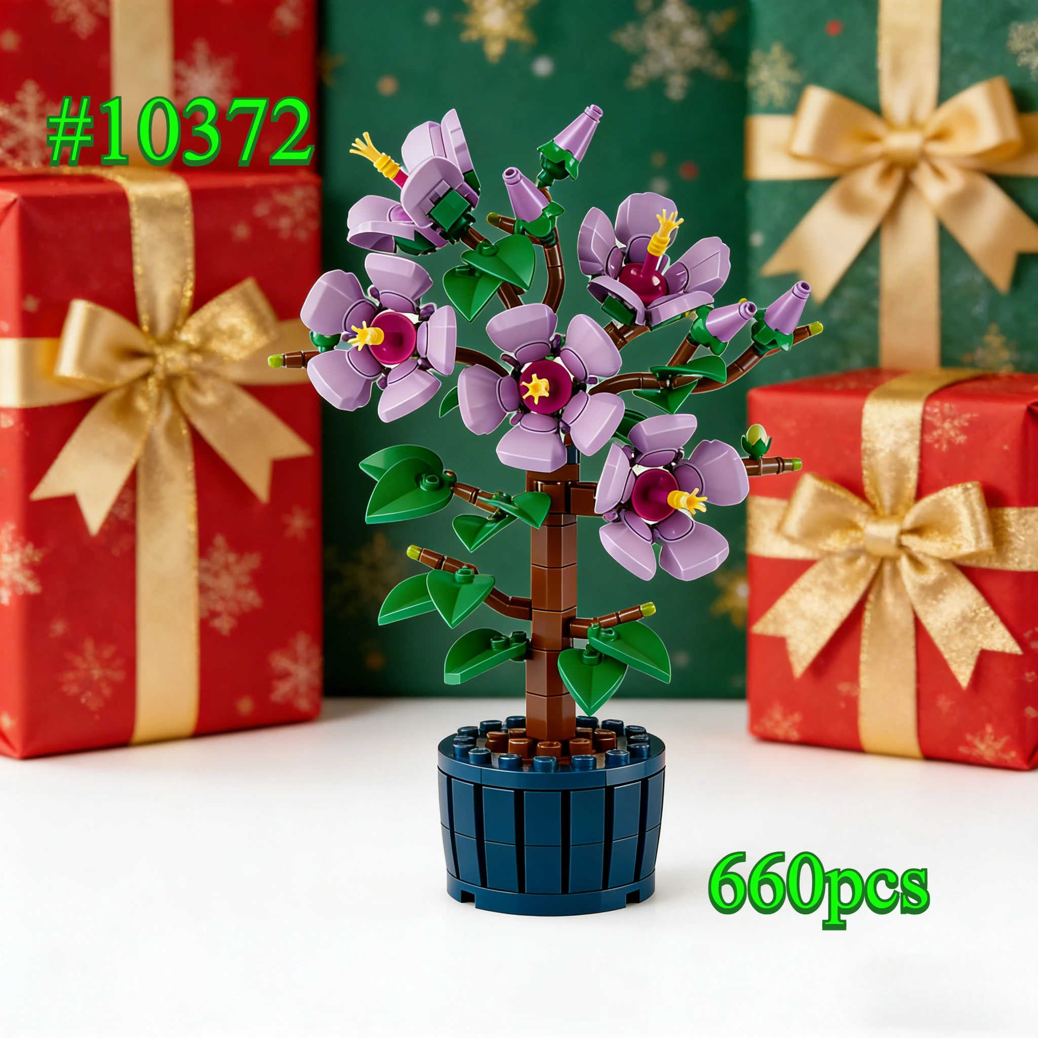 

Букет гибискуса с темно-синими горшечными растениями 10372. Совместим с Legoed. Подходит для рождественских подарков, 660 шт.