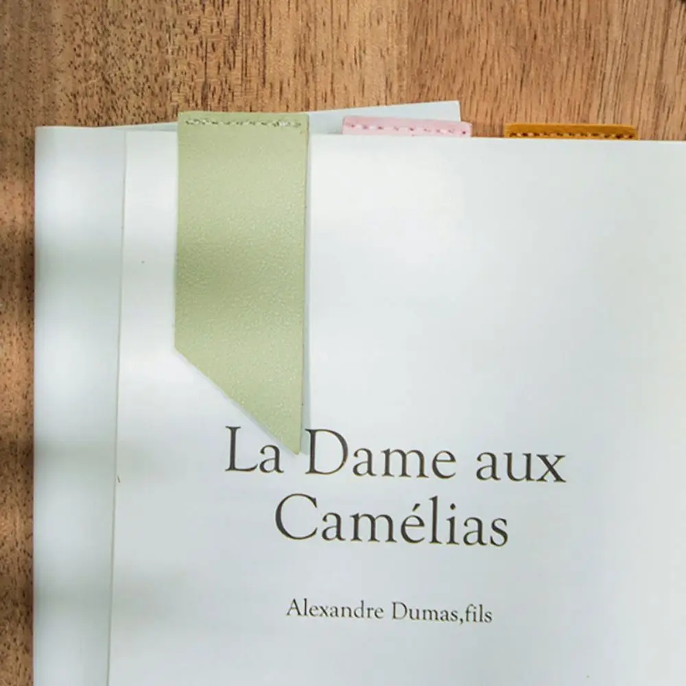 Solid Color Bookmark High Quality Handmade PU Leather Pagination Mark Book Clip Students Gift Book Protector Pagination Mark