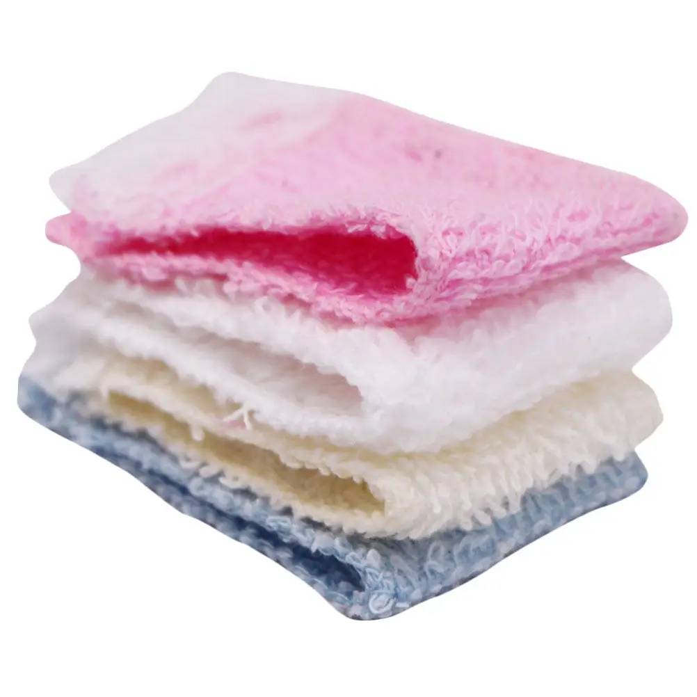 

4Pcs Small Bathroom Towel Set Intricate Detailing Soft Cloth Material Perfect for Miniature Home Decor and DIY Landscape Scenes