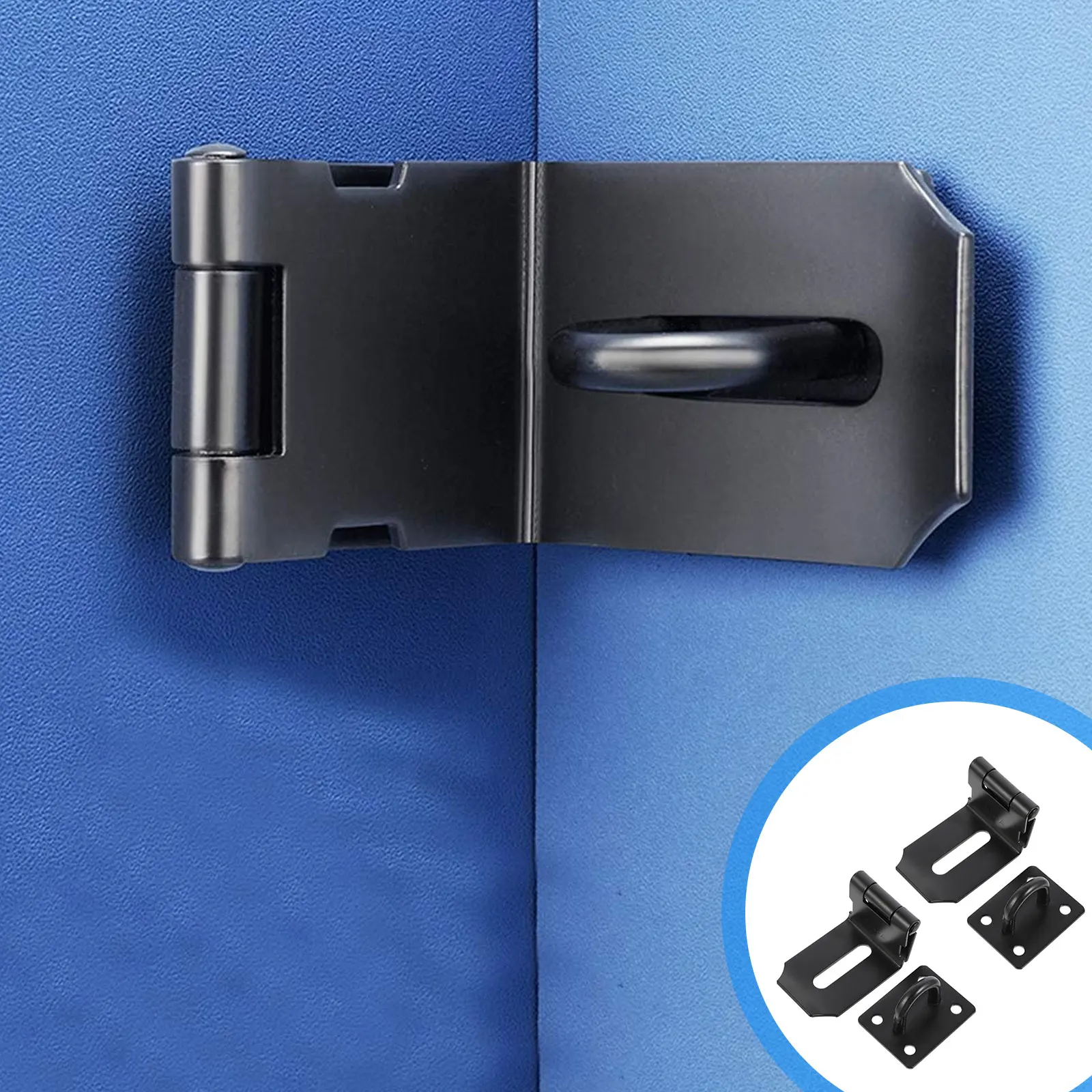 

2Pcs Stainless Steel Door Padlock Hasp Lock Heavy Duty Right Angle Latch for Cabinet Door Gate Security 90 Degrees Padlock Clasp