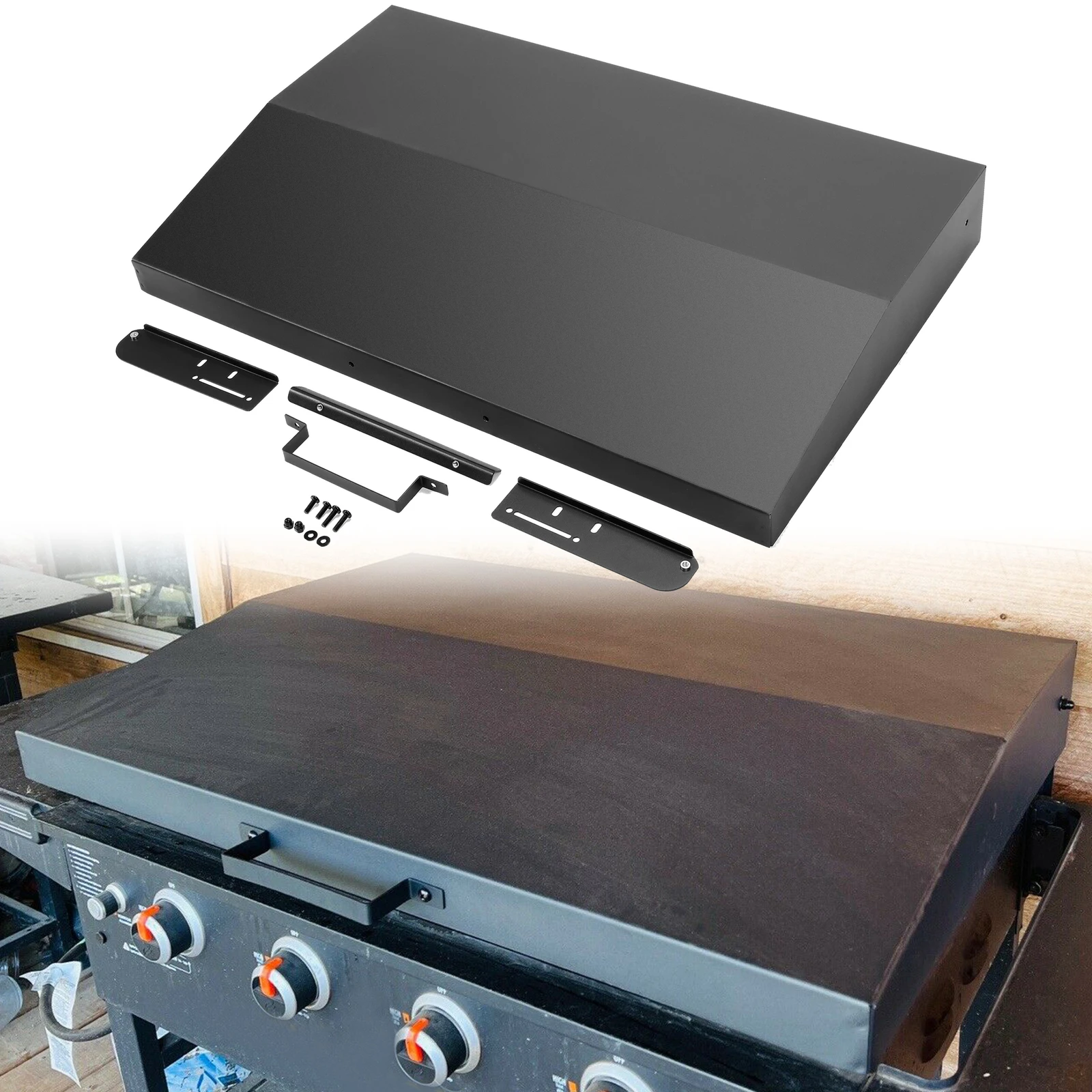 

Hinged Lid Cover for Blackstone 36" Griddle with Rear Grease Collection - Black