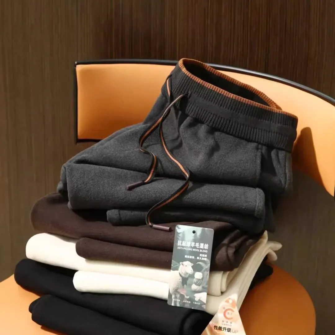 

Шерстяные мужские повседневные брюки для осени и зимы, прямые, удобные, молодежные, модные, прямого кроя