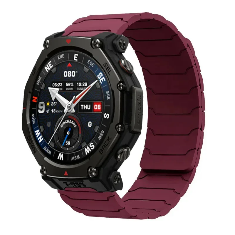 20mm 22mm Magnetic Silicone Band For Amazfit T-Rex3 Pro 48mm 44mm/Helio/Balance 2/ Bip 6 Sport Watchband Amazfit Active 2 Correa