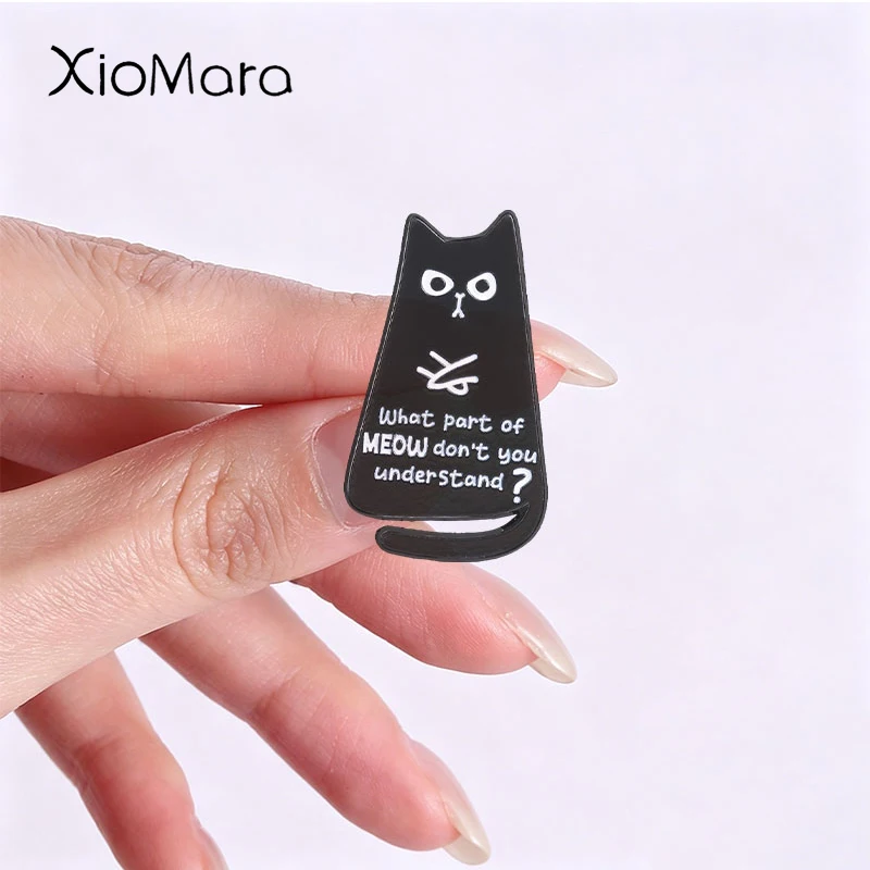 Lindos broches de esmalte de gato Kawaii con diseños de 'Miau', 'Abrazame ahora' y 'Miau', insignias de solapa de moda, regalo de joyería para mochilas, ropa y amigos