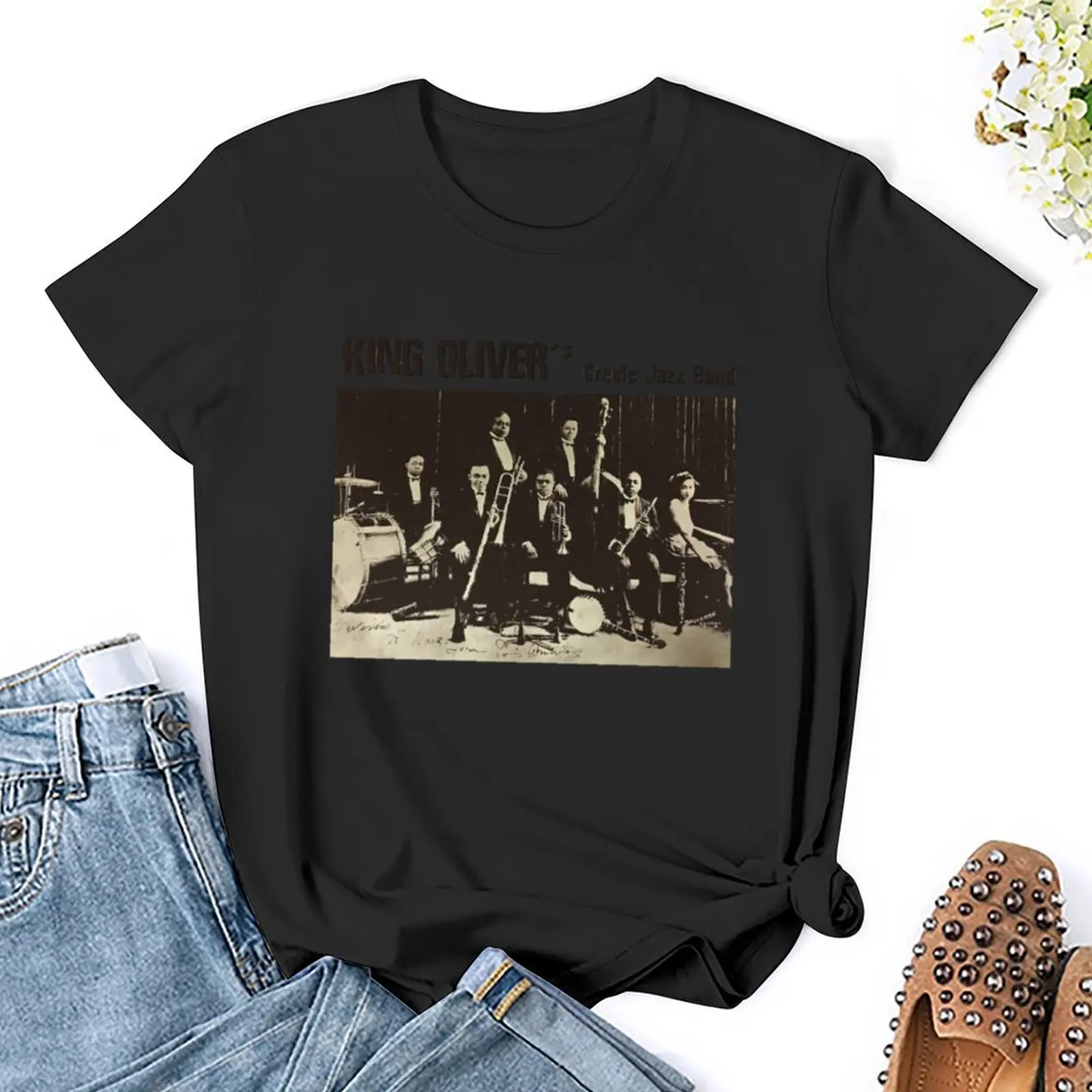 King Oliver's Creole Jazz Band T-Shirt summer tops Aesthetic clothing funny t shirt for Women
