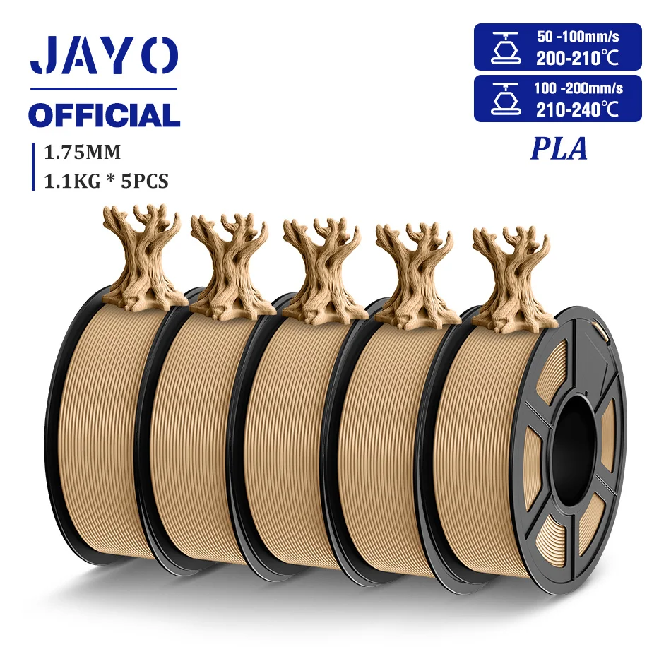 JAYO 3D-Filament PLA/PLA META/PETG/SEIDE PLA+/Holz/PLA Marmor/APLA 1,75 mm 5 Rolle 1,1 kg/0,5 kg 3D-Drucker-Filament für 3D-Drucker