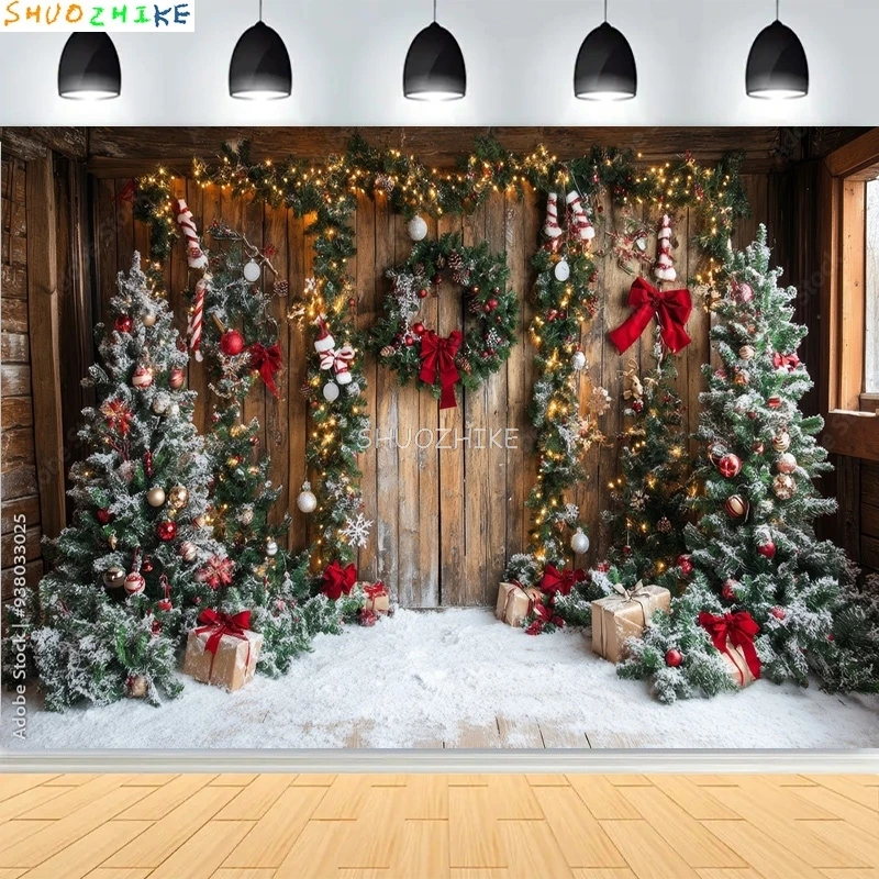 

Christmas Background Twinkling Lights Gift Snow New Year Scene Fireplace Winter Holidays Candles Photography Backdrops VG-05