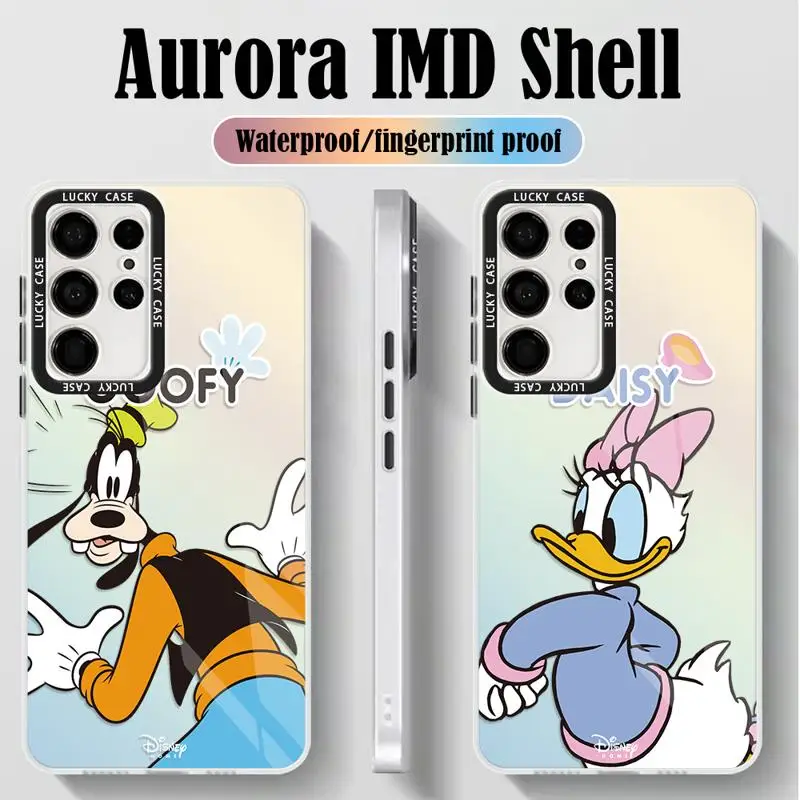 Goofy Saisy Donald Duck Pluto Phone Case for Samsung Galaxy S24 S23 Ultra S22 Plus S21 S20 FE A50 Iridescent Laser Funda