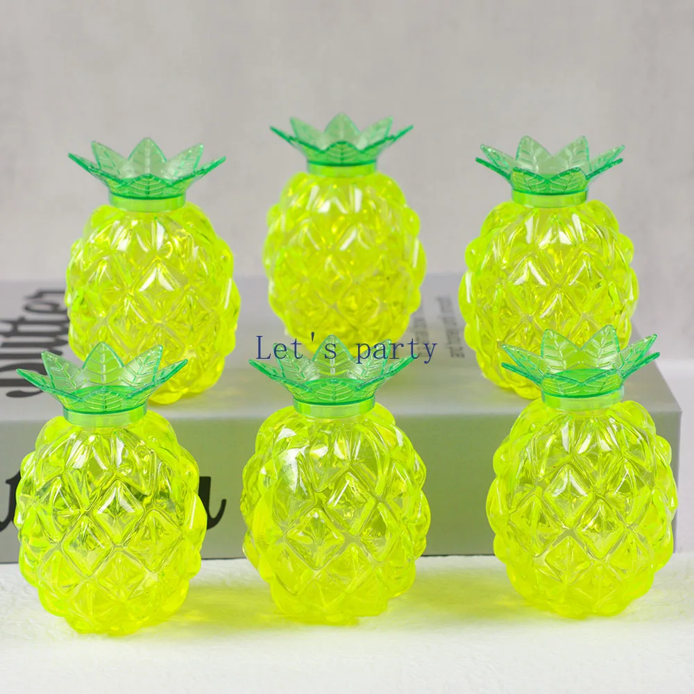 6Pcs Transparent Plastic Pineapple Candy Box Gift Packing Boxes for Summer Hawaii Theme Birthday Wedding Baby Shower Party Decor