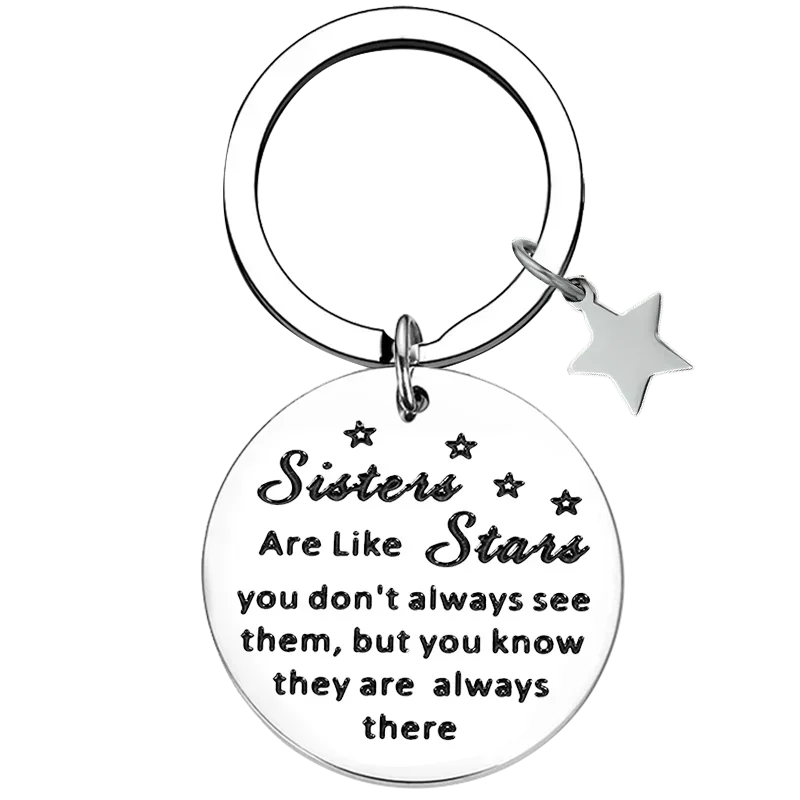 Metal Sister Gift Keychain Sweet 16 Birthday Christmas Gift Key Chain Pendant Big Little Soul Sister Gifts Best Friend BFF Gifts