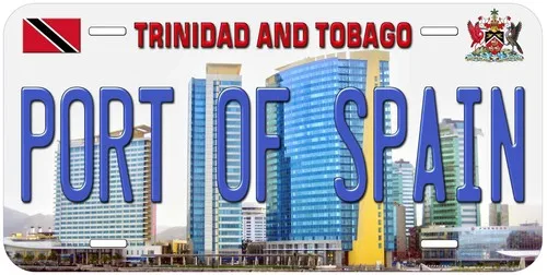 Port Of Spain Trinidad and Tobago Novelty Car License Plate Aluminum
