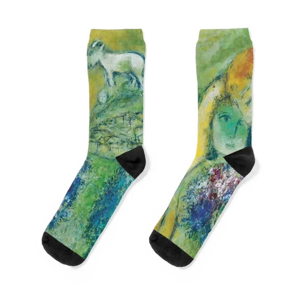 

MARC CHAGALL - Lovers of Vence - Original poster - Socks sport anime Socks For Men Women's