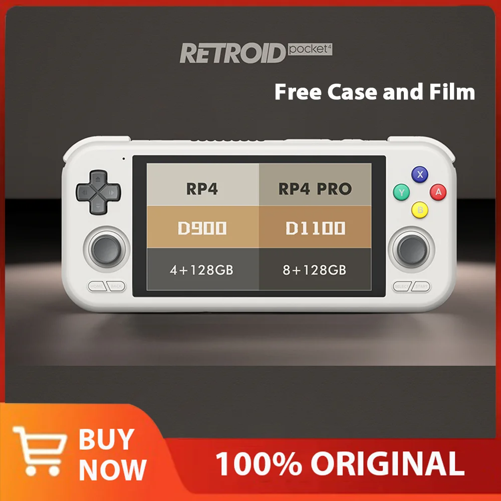 

New Retroid Pocket 4 Pro Free Case 8G+128G Handheld Game Console 4.7Inch Touch Screen Wifi 6.0 Bluetooth 5.2 5000Mah Game Player