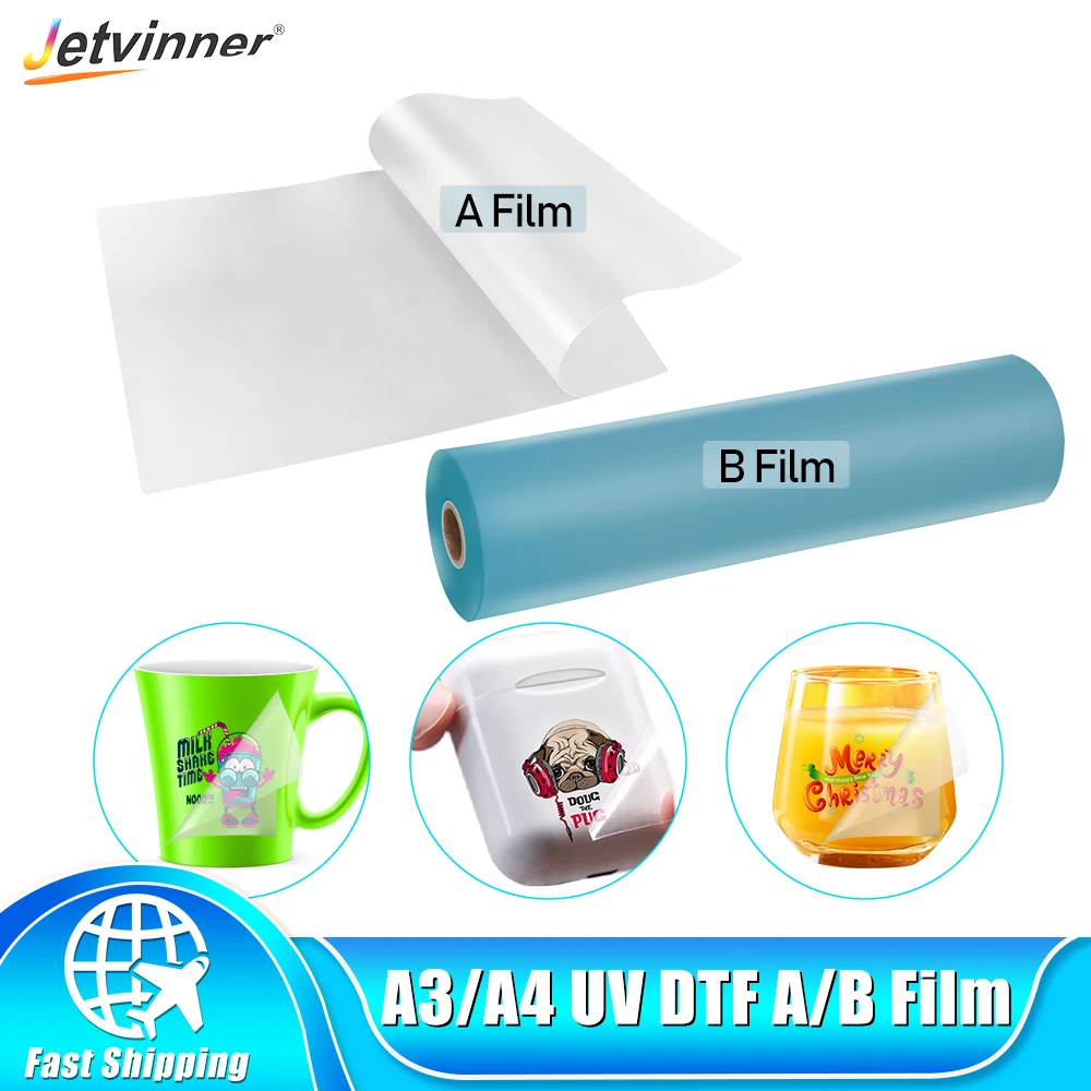 UV DTF AB Film For A3 A4 UV DTF Printer UV DTF Film waterproof LOGO transfer UV DTF film sticker Adhesive Lamination machine