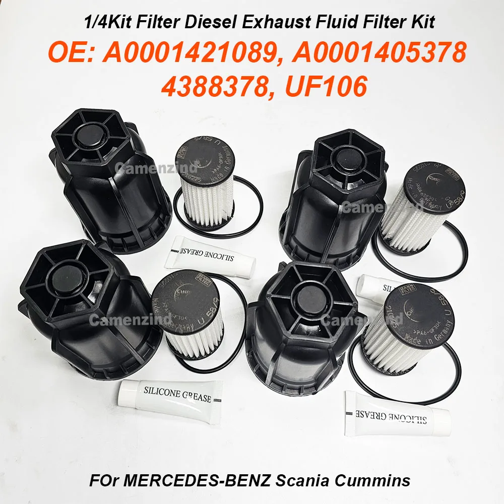 

1/4 Set 4388378 UF106 Filter Diesel Exhaust Fluid Filter Kit A0001421089 A0001405378 A000140539 For MERCEDES Scania Cummins