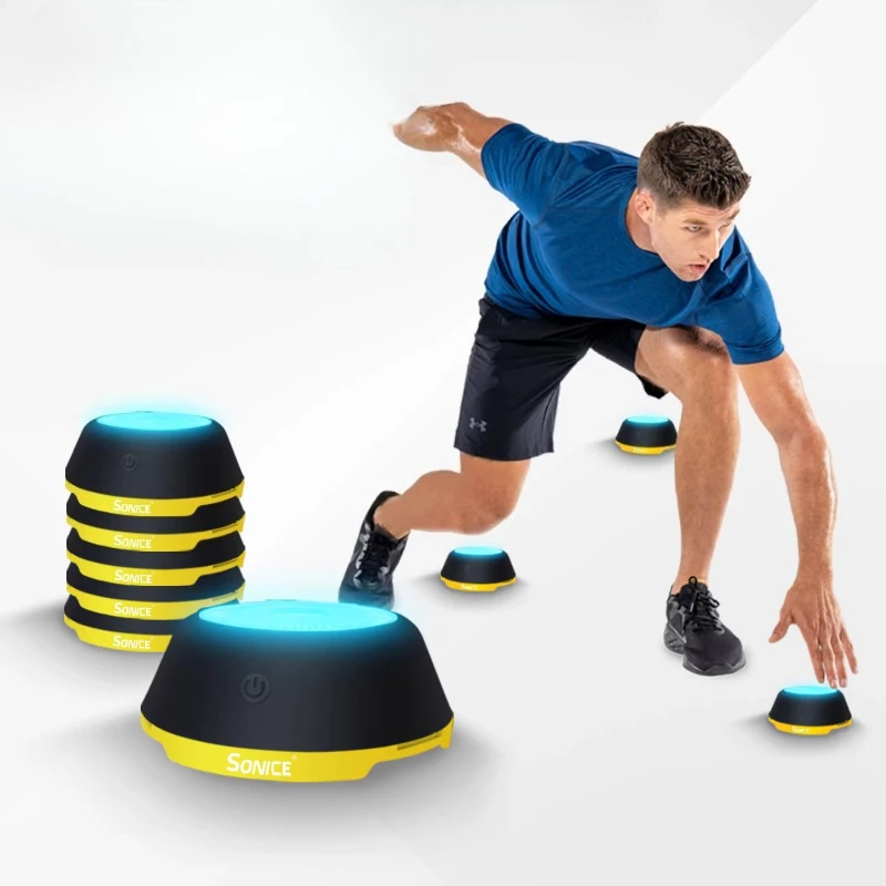 Reaktionstrainingslichter Agilitätstrainer für Basketball Fußball, Schnellreaktions-Tragbare Koordinationsübungsgeräte für Sport