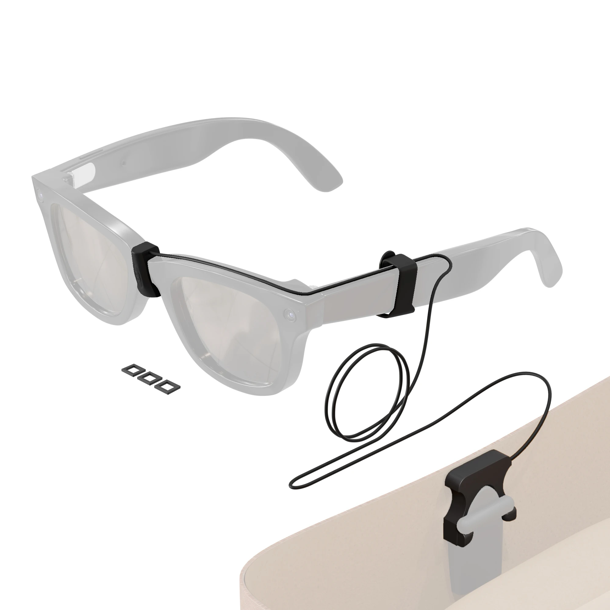 Extension Charging Cable Compatible with RayBan META Smart Glasses Charger Case for Wayfarer Skyler and Headliner