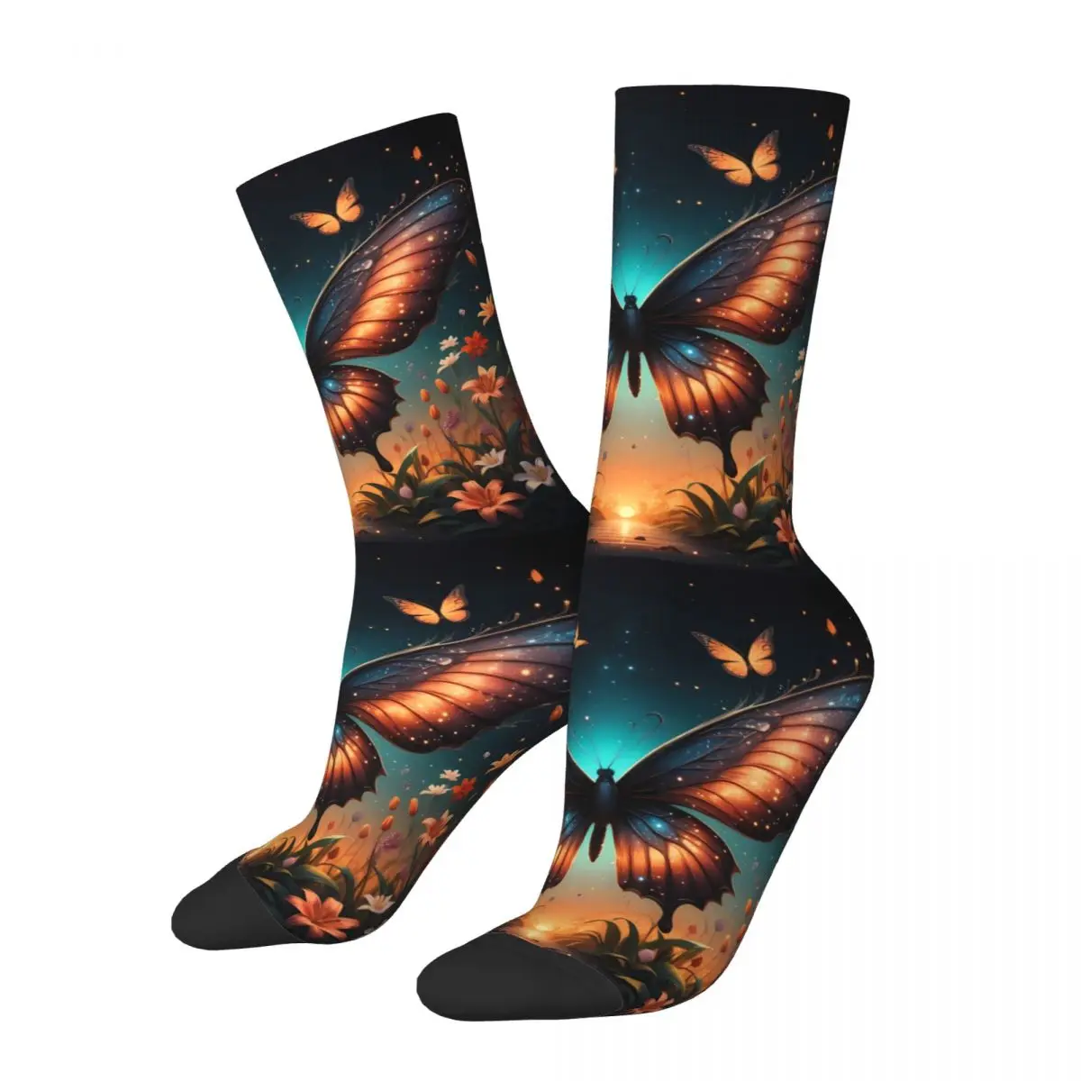 Butterfly Sock Printed Man Polyester