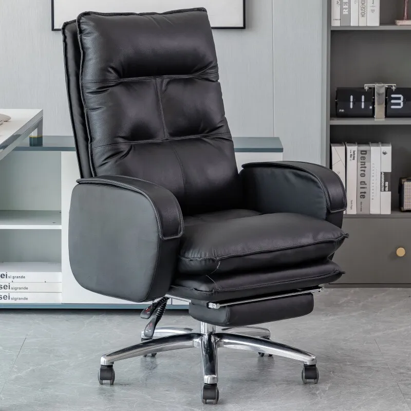 Office chair Comfortable sedentary reclining computer chair Home dormitory Leather boss chair