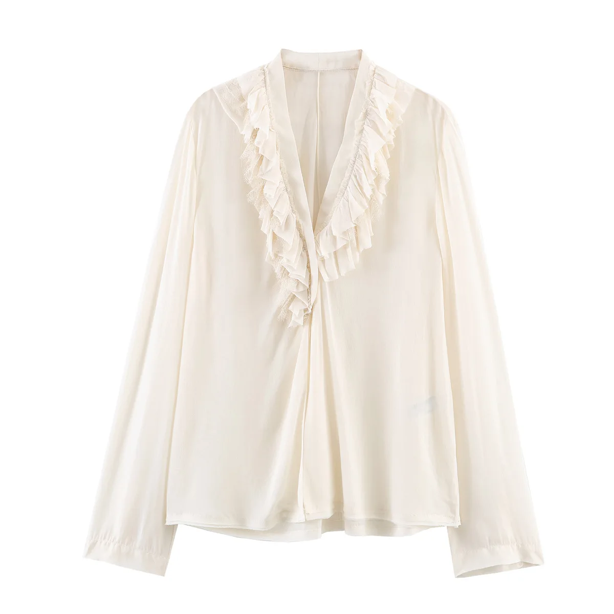 Women's Fashionable Casual Layered Decorative Draped Shirt   81QI