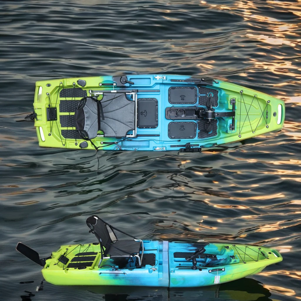 9 ft Ocean Propeller Pedal Drive Kayak Modular 1Person Sea Canoe for Fishing HDPE Plastic Boat Kajak