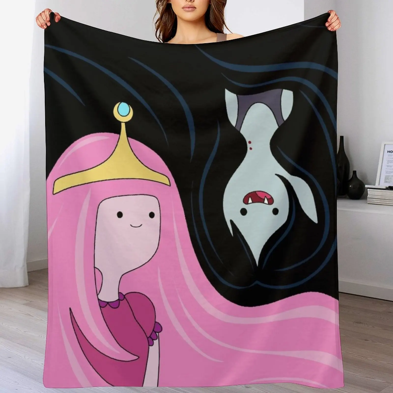 

Princess Bubblegum and Marceline Throw Blanket Giant Sofa Hairy Summer Decoratives Blankets