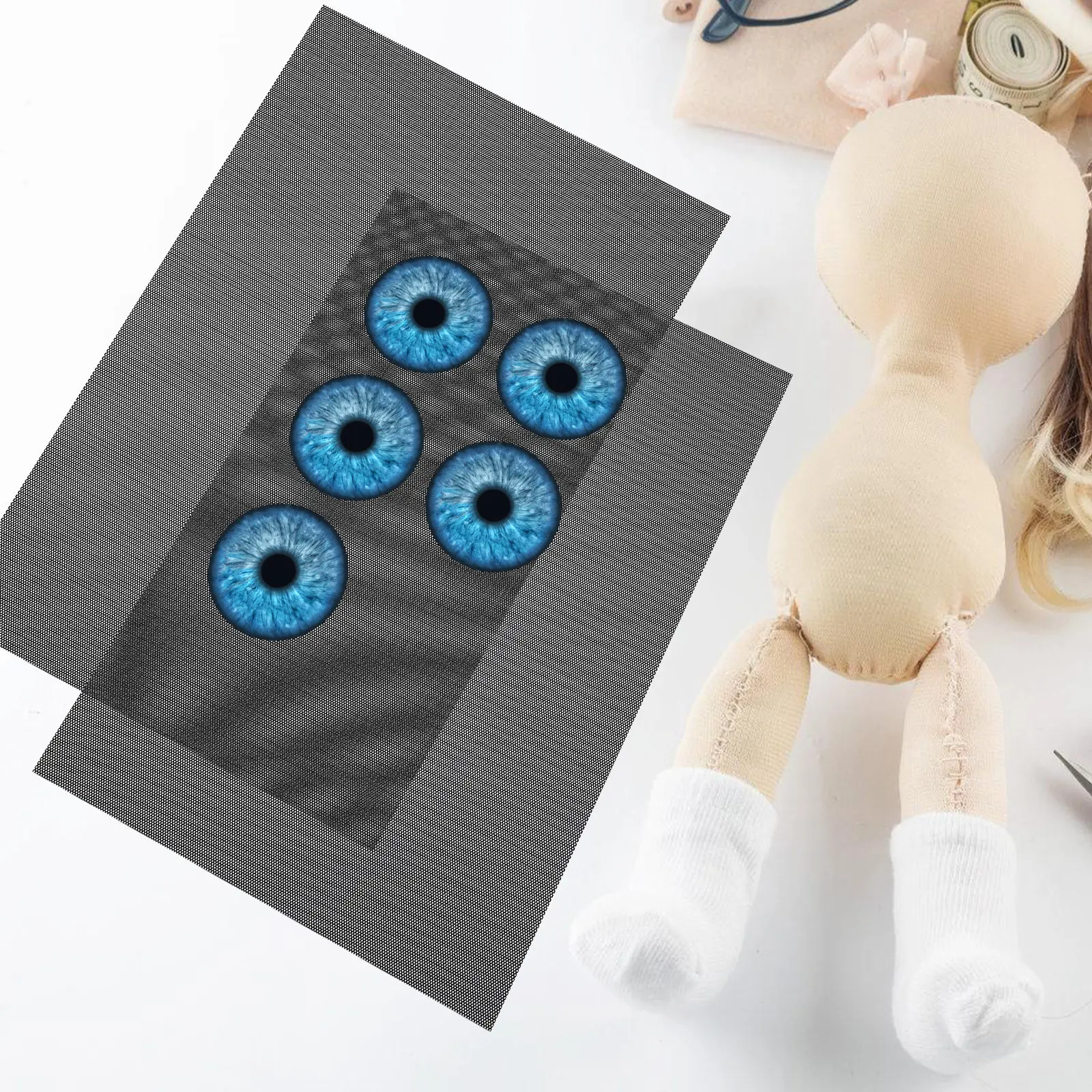 

Сетчатые листы для глаз фурсьюта, 10 штук, водонепроницаемые, из ПВХ, для печати, для создания масок для глаз, для косплея, рукоделия, черные