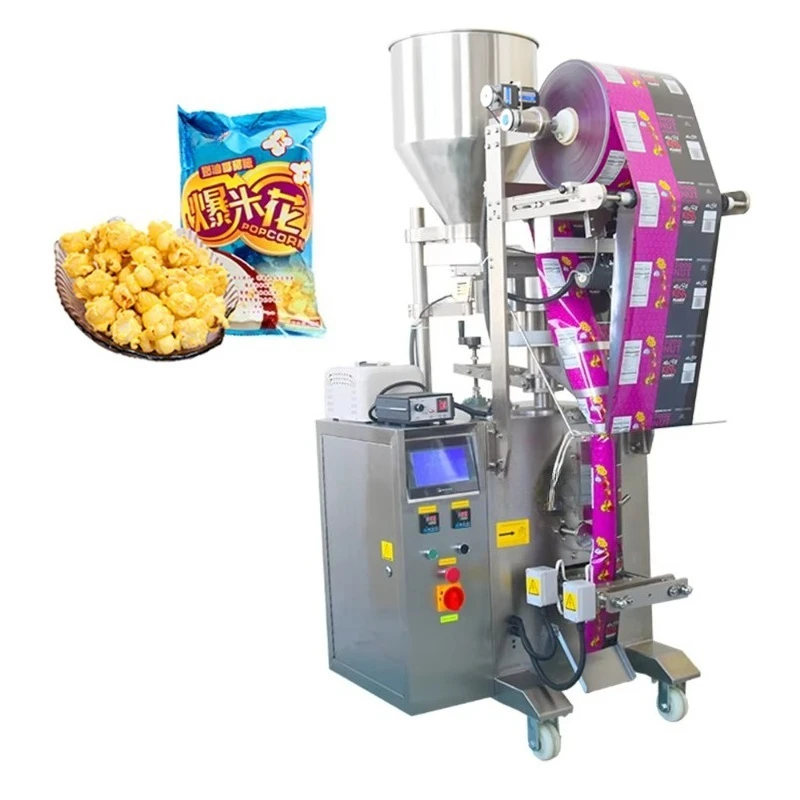 

Customized Automatic Grain Seeds Granule Popcorn Rice Almond Puff Corn Dry Nuts Sachet Filling Sealing Packing Machine