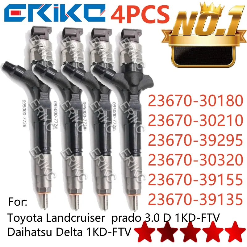 23670-30080 1KD-FTV 2367030080 Diesel Injector Sprayer Set 23670 30080 Fuel Injection Assy Nozzle for DENSO Toyota Landcruiser