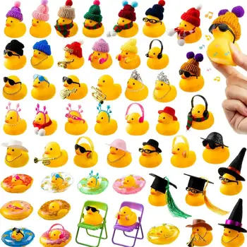 Urocza gumka kaczka akcesoria dekoracje na deskę rozdzielczą do samochodu prysznicowego Mini okulary przeciwsłoneczne tuba do pływania czapka naszyjnik szalik słuchawki