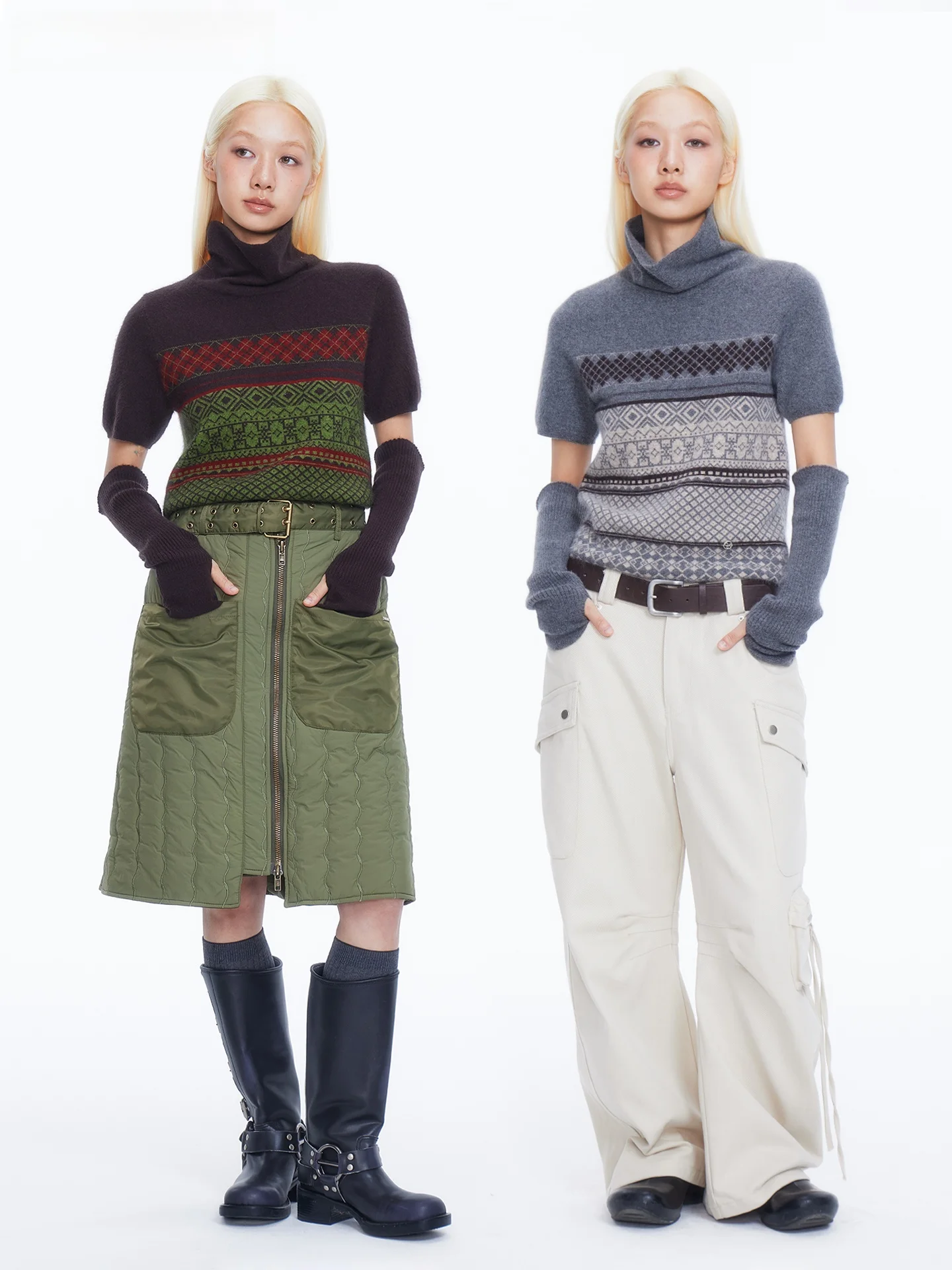 

Вязаный свитер HORAHORA Qi Yan Di Cisas с коротким рукавом, из меха медведя и кролика, шерстяной пуловер Ciwalk, подходит для женщин