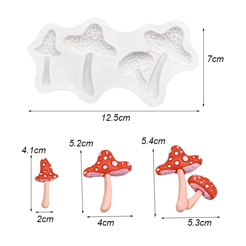 Mushroom Silicone Cake Baking Mold Sugarcraft Chocolate Cupcake Resin Tools Fondant Cake Decorating Tools