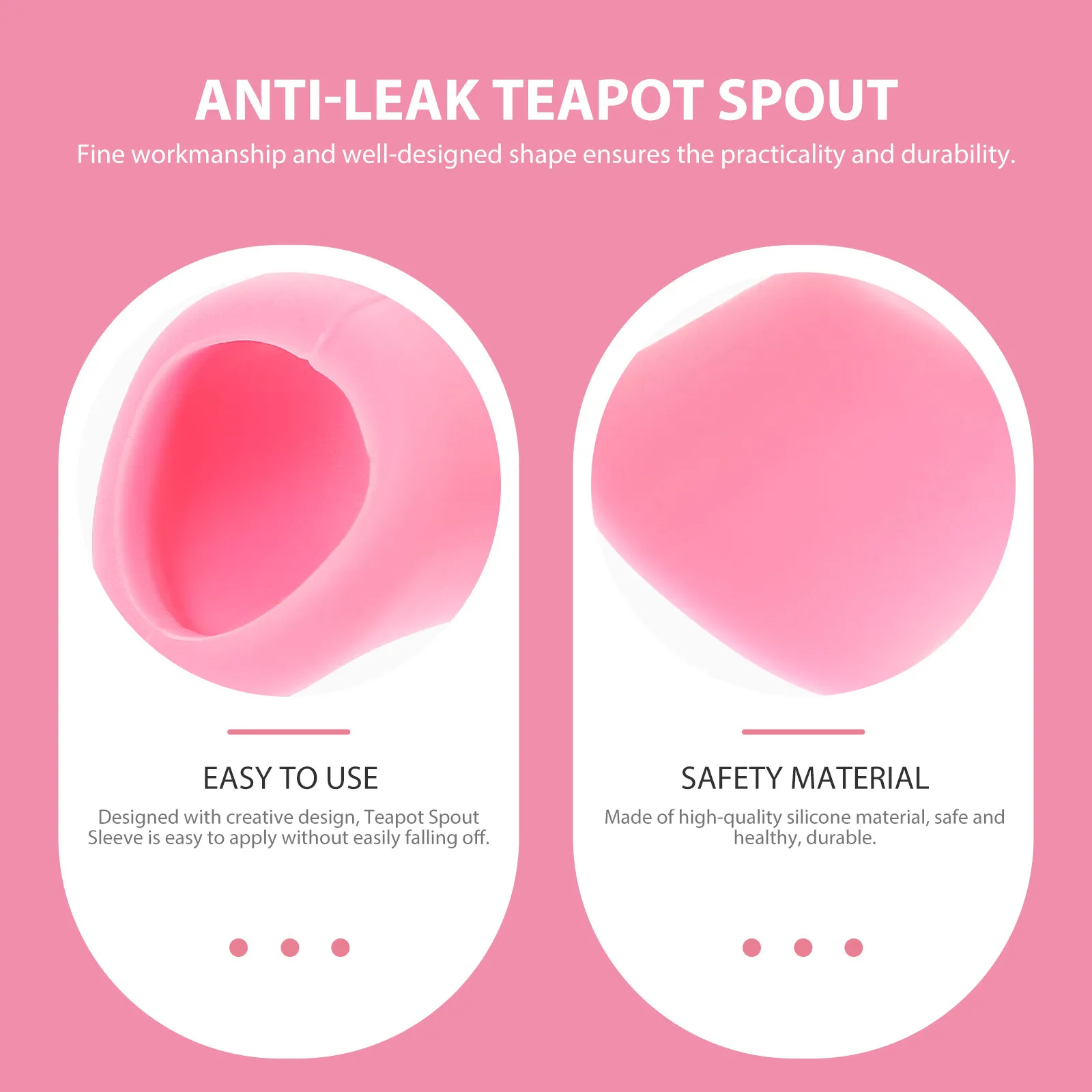 2Pcs Silicone Teapot Spout Sleeve Creative Design Easy-Fit Non-Slip Heat-Resistant Anti-Leak Protector for Tea Pot Kettle Spout