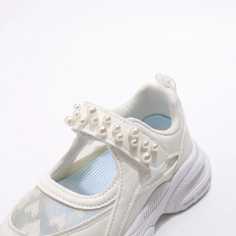 Girls Sport Sneakers Princess Breathable Spring Summer Shoe Fashion Pearl Children Shoes Height Increase Kids Casual Tennis Shoe