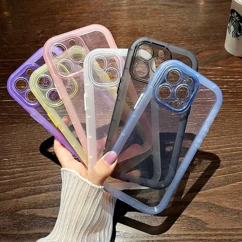 حافظة هاتف شفافة مقاومة للصدمات من السيليكون لهاتف iPhone XR مثل 13Pro، XR إلى 14Pro غطاء حماية للكاميرا