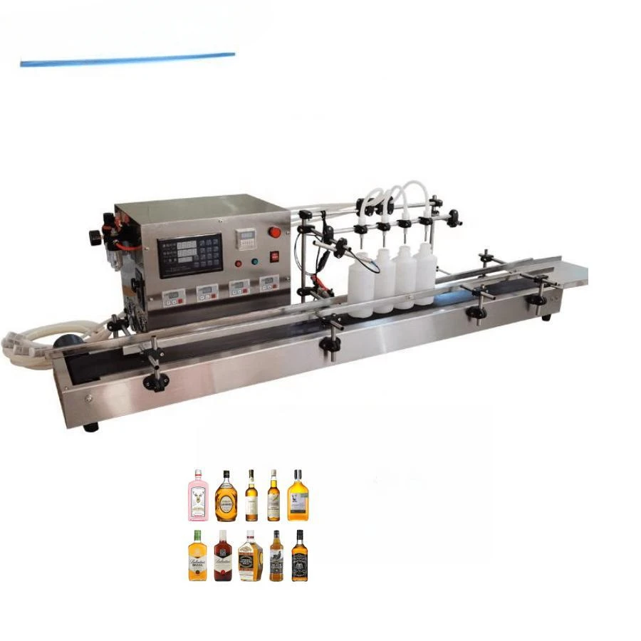 Sunflower Water Oil Sauce Honey Shampoo Cream Bottle Filling Plastic Glass Bottle Automatic 4 Head Liquid Filling Machine