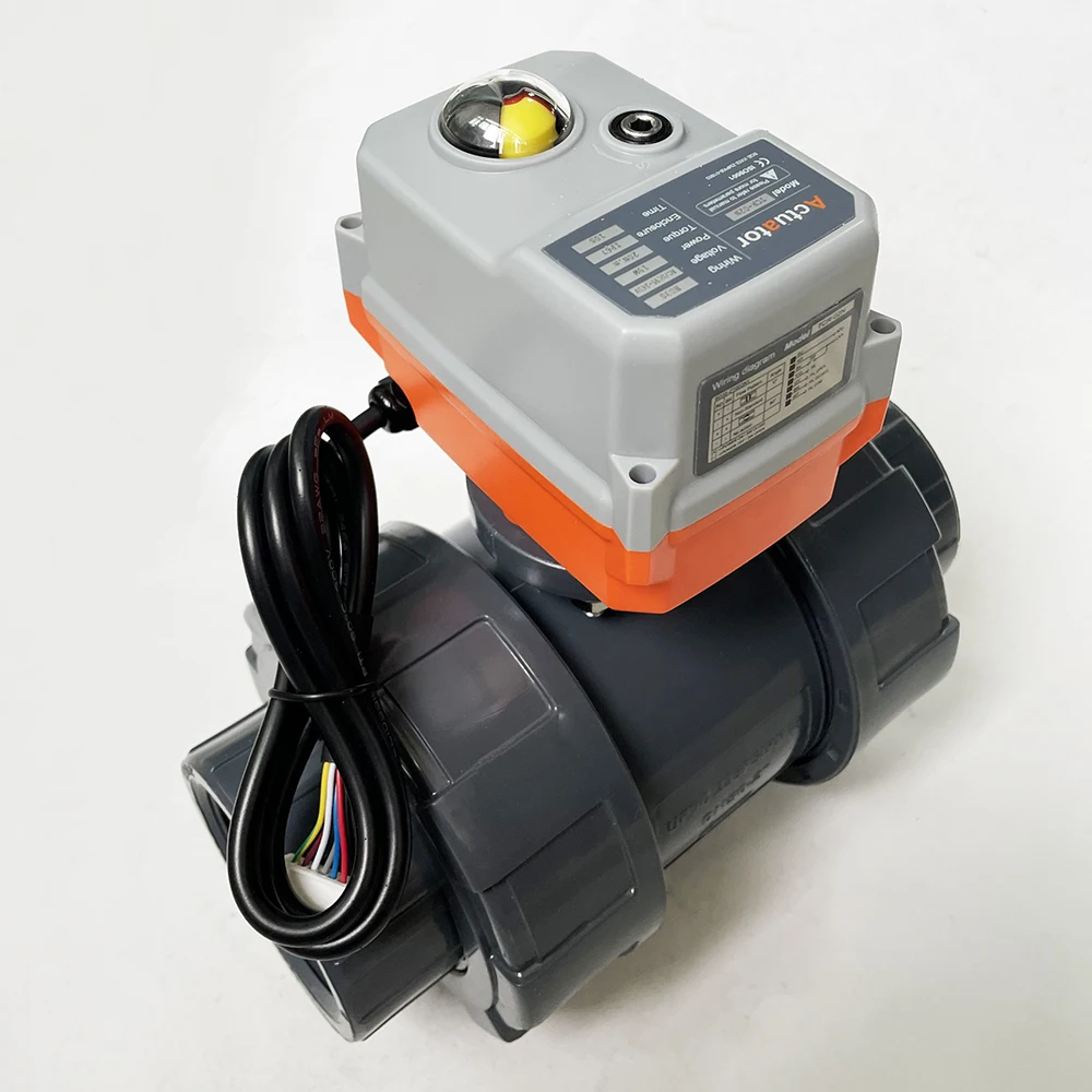 DN20 Electric Valve 20Nm Actuator ABS shell ACDC24V or ACDC95-265V 3 wires or 2 wires spring return with signal feedback wires