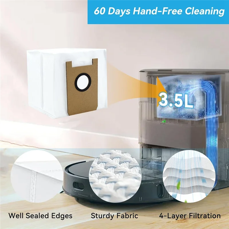 

AT63-Replacement Accessories For Airrobo T20+ Robot Vacuum Cleaner Parts Main Side Brushes HEPA Filters Dust Bags Mop Pads