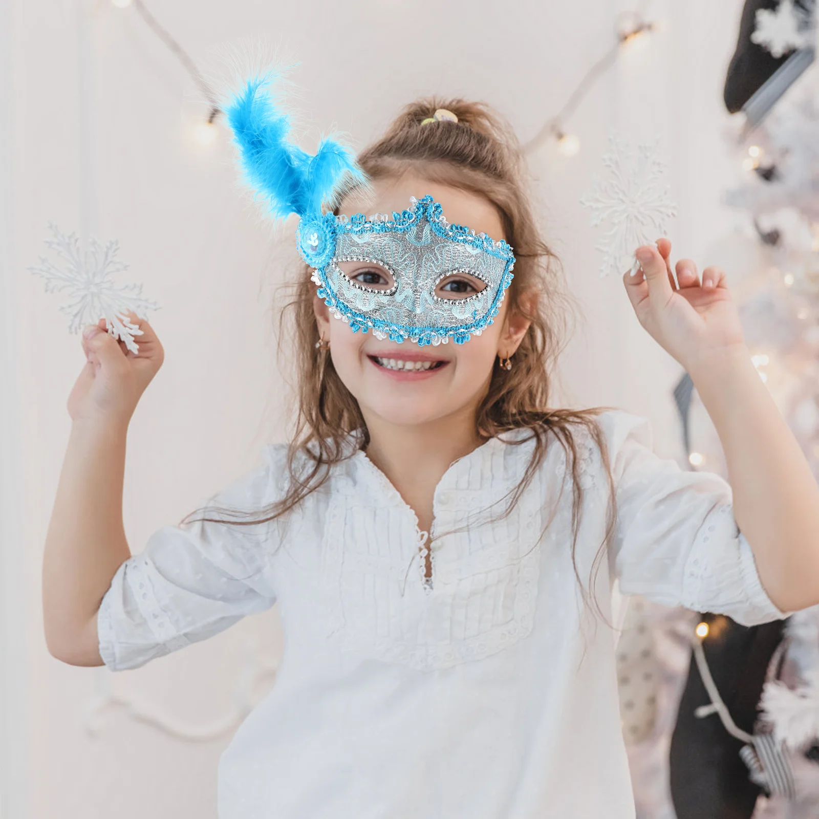 Prinzessin Accessoires Mädchen Halloween Kostüm Glitzer Leuchtstäbe für Kinder Frauen Erwachsene Schneeflocke