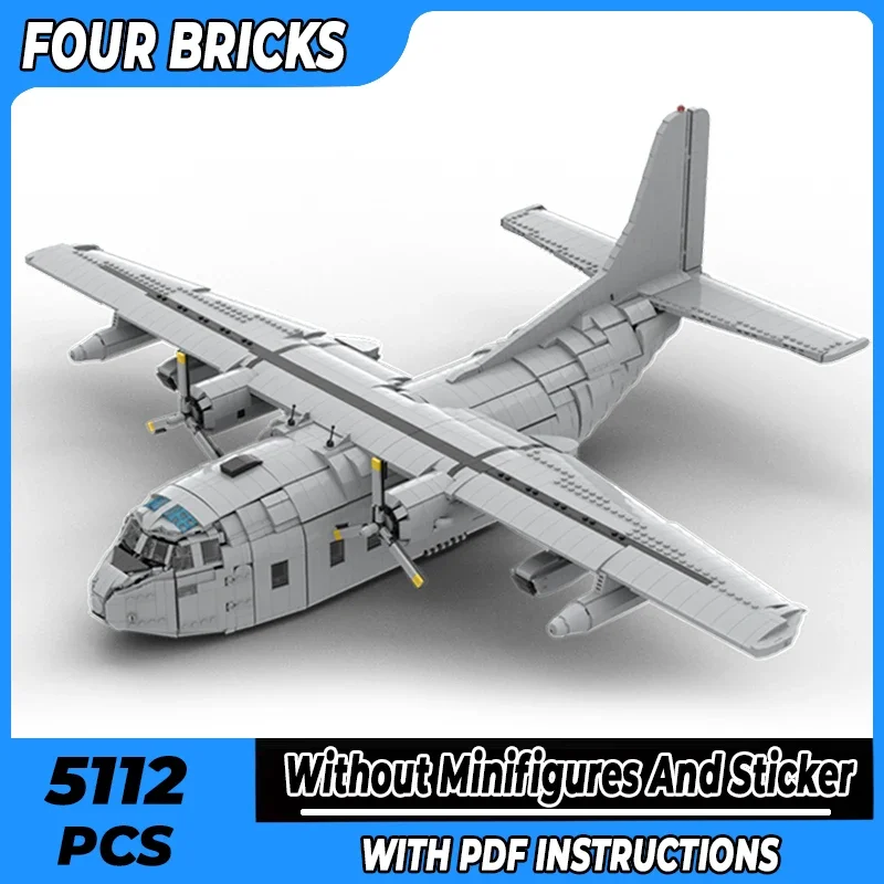 

Moc Building Bricks Military Aircraft Model Fairchild C-123K Fighter 1:35 Technology Blocks Gift Christmas Toy DIY Sets Assembly